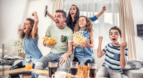 family watching sports games